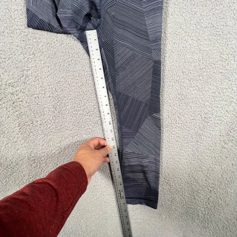 Lululemon Leggings Womens 4 Wunder‎ Under Etch Hail Navy Blue Crop 21